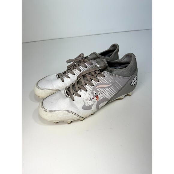 Phenom Elite Looney Tunes Men Football Cleats US 8 White Gray Bugs Bunny Lace Up - Picture 2 of 16